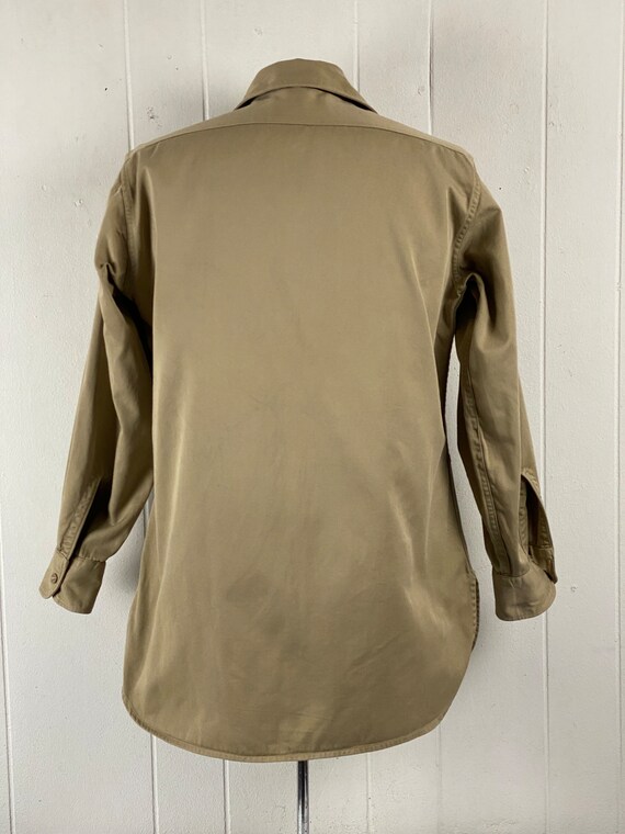 Vintage shirt, size medium, military shirt, Army shirt, 1940s shirt, khaki shirt, plain shirt, work shirt, vintage clothing View 6