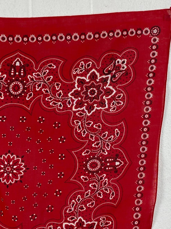 Vintage bandana, 1950s bandana, Fast Color, red b… - image 5