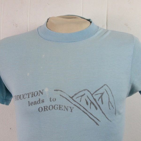 Vintage t shirt, 1980s t shirt, geology t shirt, Subduction Leads to Orogeny, mountain t shirt, vintage clothing, size medium