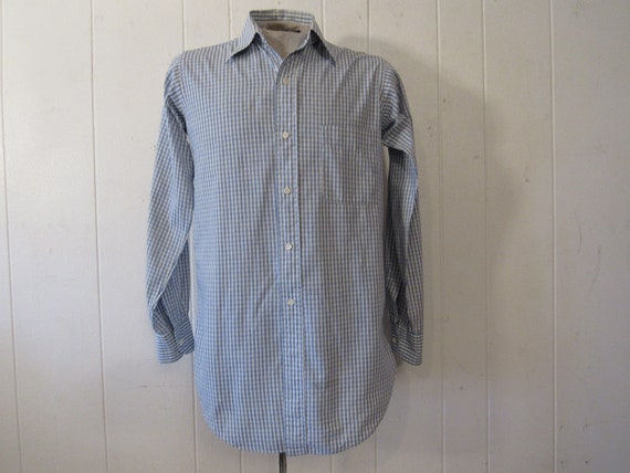 Vintage shirt, 1940s shirt, button down shirt, bl… - image 1