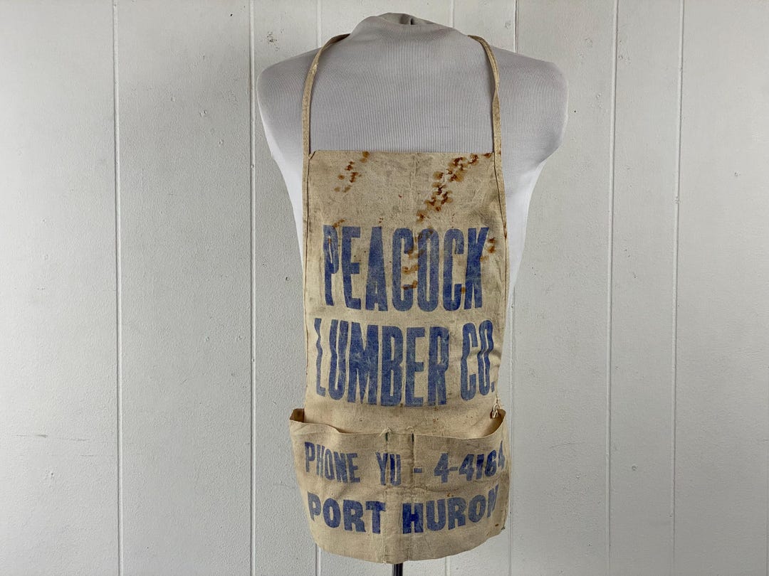 【Vintage】work apron Vintage Apron, 1950s Apron, Work Apron, Advertising Apron