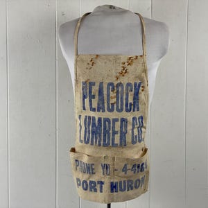 Vintage Apron, 1950s Apron, Work Apron, Advertising Apron