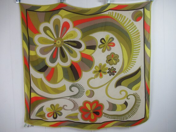 Vintage Pucci, Pucci scarf, fall colors, crepe sil