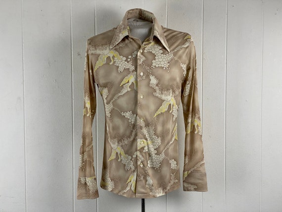Vintage shirt, size medium, disco shirt, 1970s sh… - image 1