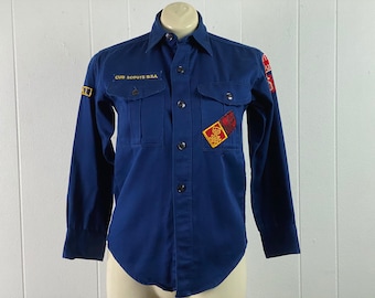 Camicia vintage, camicia Boy Scout 1960s, camicia Cub Scouts, camicia 1960s, camicia Detroit, camicia con patch, abbigliamento vintage, taglia piccola