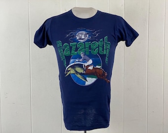 Nazareth t shirt, size small, 1980s t shirt, vintage t shirt, concert tour t shirt, Fool's Circle, Rock & Roll t shirt, vintage clothing
