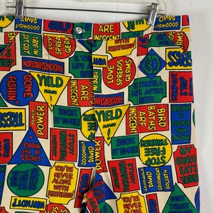 Vintage pants, 36 X 29, 1960s pants, Laugh In pants, Novelty print pants, pattern pants, hippy pants, Weldon pants, vintage clothing