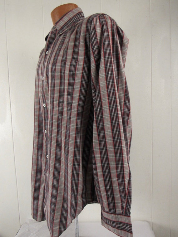 Vintage shirt, L, Madras plaid shirt, 1960s shirt… - image 3