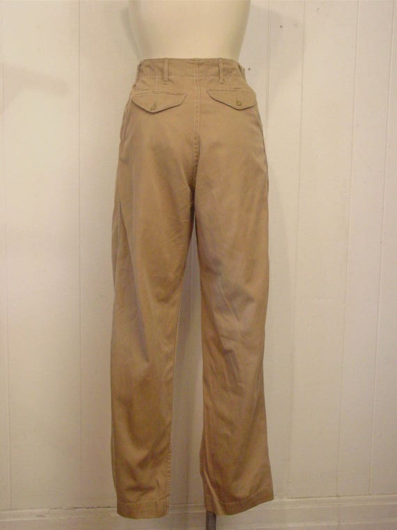 Vintage high waisted pants, khaki pants, Army pant