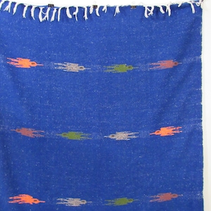 Vintage blanket, Mexican blanket, 1960s blanket, crows flying, bird design, southwestern design