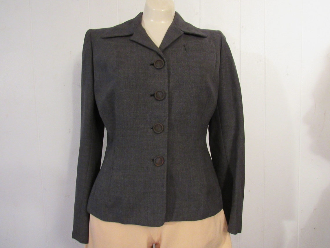 Vintage Jacket 1940s Jacket Gray Jacket Rockabilly Jacket - Etsy