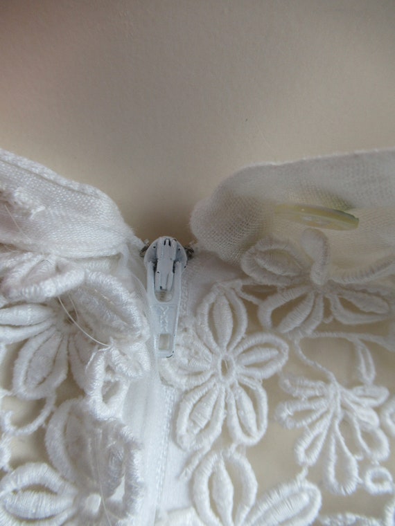 Vintage dress, white dress, linen dress, lace dre… - image 8