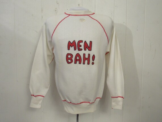 Vintage sweatshirt, 1950s sweatshirt, red stitchin