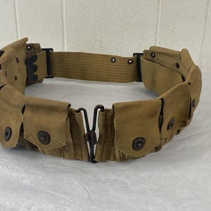 Vintage belt, 1940s belt, U.S. Army belt, ammo belt, web belt, bandolier, military belt, WWII belt, vintage military, vintage clothing