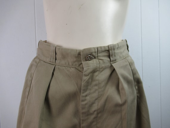 Vintage shorts, 1950s shorts, khaki cotton shorts… - image 2