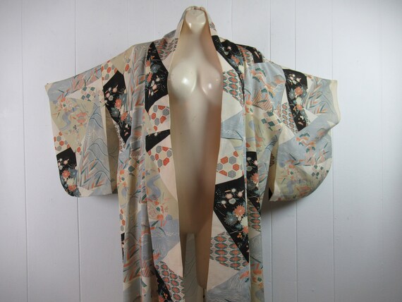 Vintage kimono, 1960s kimono, kimono robe, silk ki