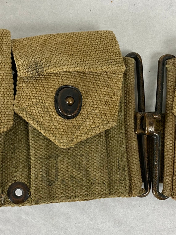 Vintage belt, 1940s belt, U.S. Army belt, ammo be… - image 2