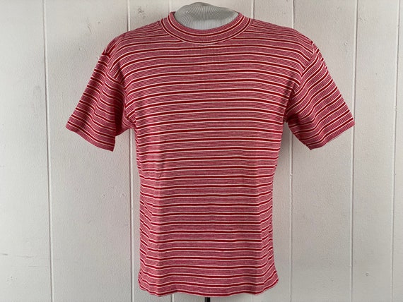 Vintage t shirt, 1960s t shirt, striped t shirt, … - image 1