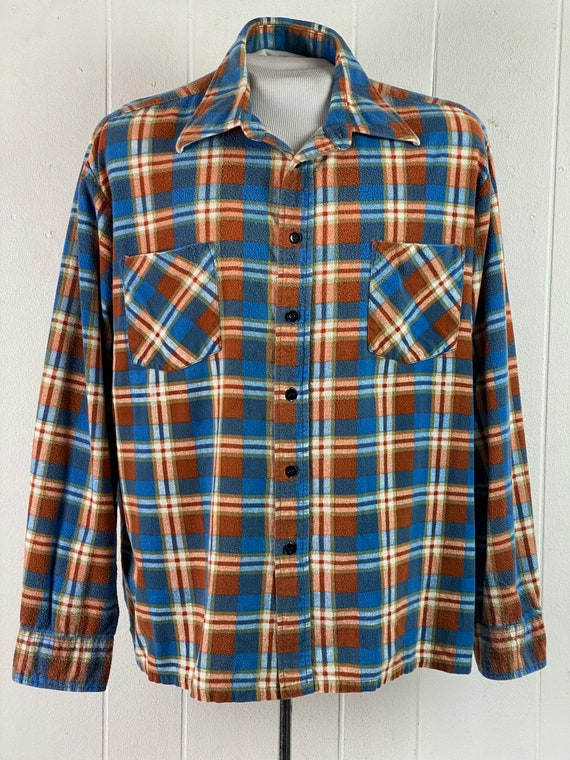 Vintage shirt, 1970S shirt, cotton flannel Shirt,… - image 2