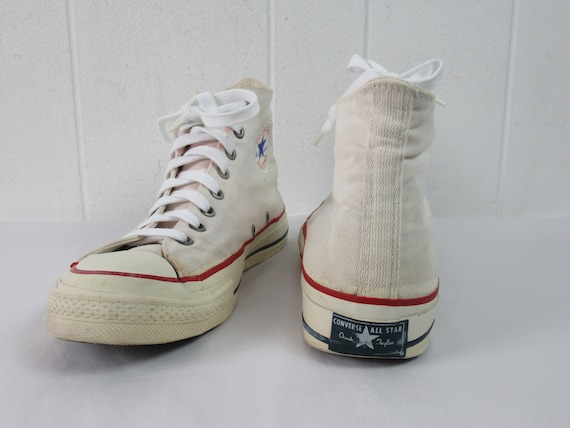 all star converse original old school vintage Made in USA 70's white