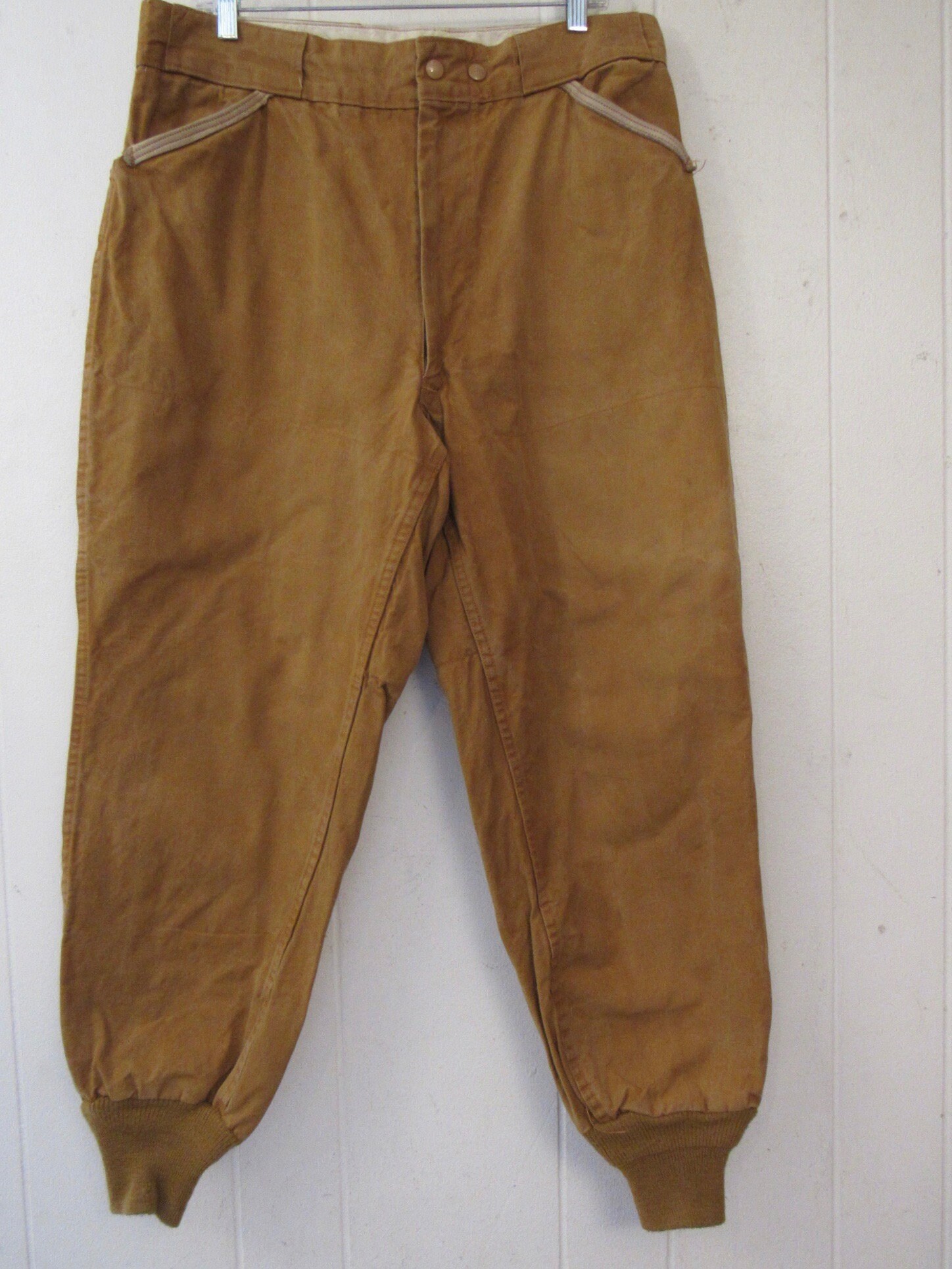 vintage 40s 50s salt and pepper wool pleated work slacks 31
