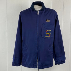 Vintage jacket, size large, vintage car coat, Sunoco jacket, oil and gas, Bill jacket, mechanics jacket, vintage workwear, vintage clothing
