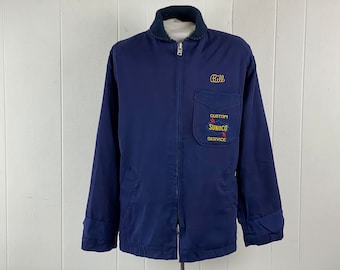 Chaqueta vintage, talla grande, abrigo de coche vintage, chaqueta Sunoco, petróleo y gas, chaqueta Bill, chaqueta mecánica, ropa de trabajo vintage, ropa vintage