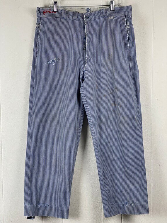 Vintage work pants, 36" X 28.5", 1930s pants, str… - image 2