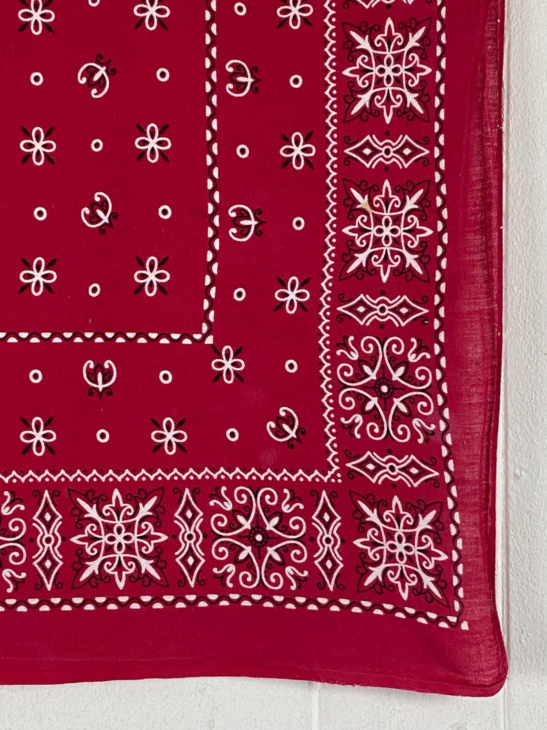 Vintage Bandana, 1950s Bandana, Fast Color, Red Bandana, Elephant ...