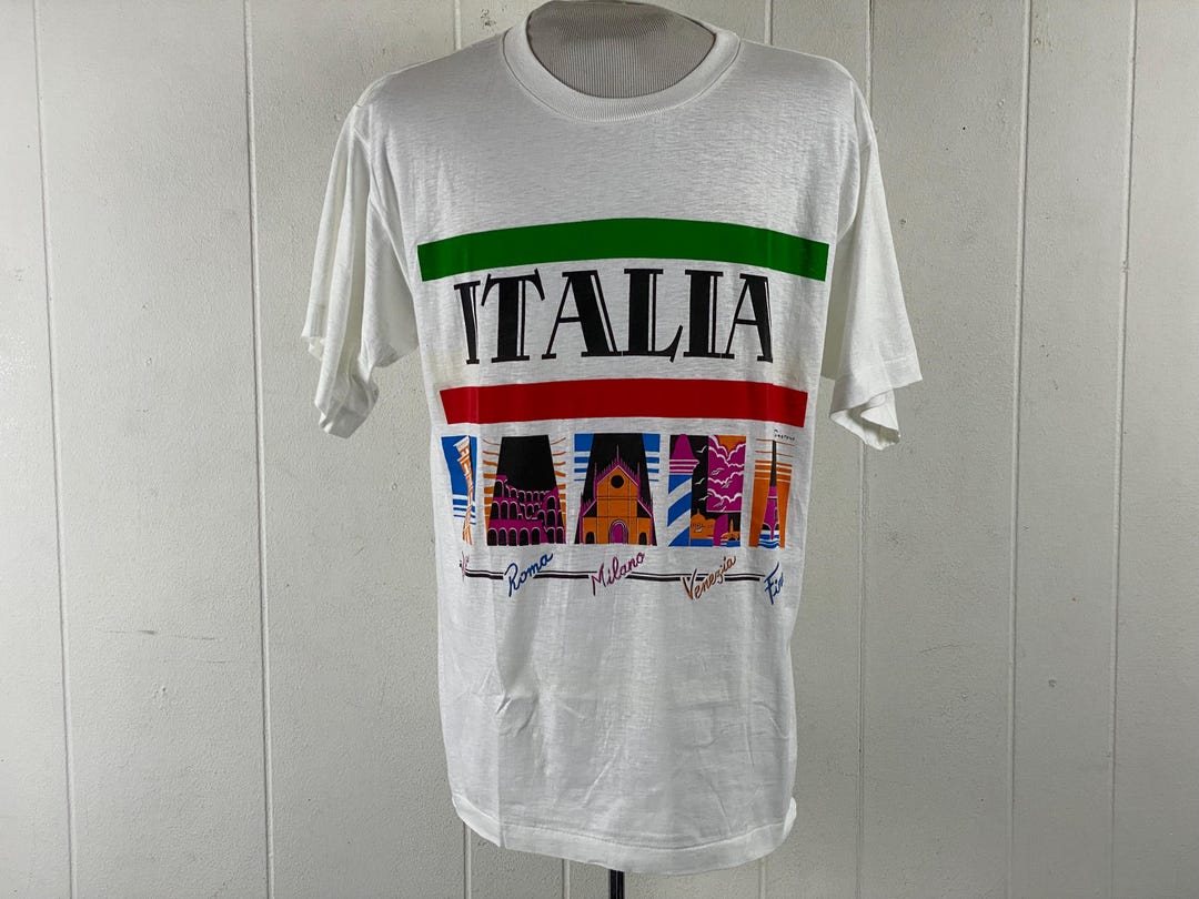 Vintage T Shirt, Size XL, Italia T Shirt, 1980s T Shirt, Italia T