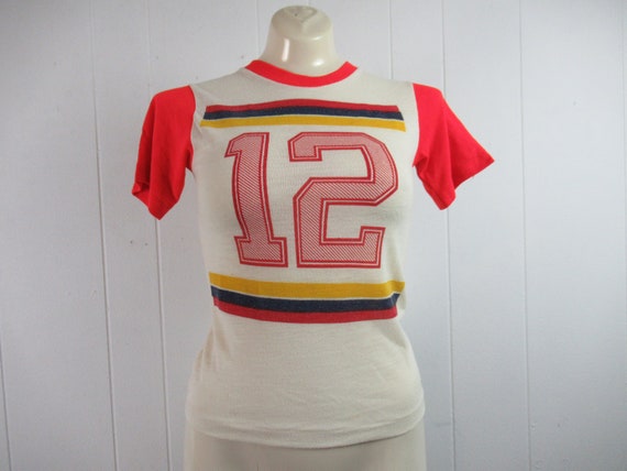 Vintage t shirt, 1970s t shirt, #12 t shirt, 1970s