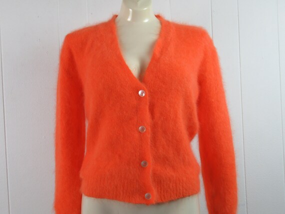 Vintage sweater, cardigan sweater, Angora sweater,