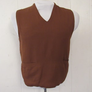 Vintage vest, 1950s vest, Gabardine vest, Rayon vest, brown vest, vintage clothing, size small