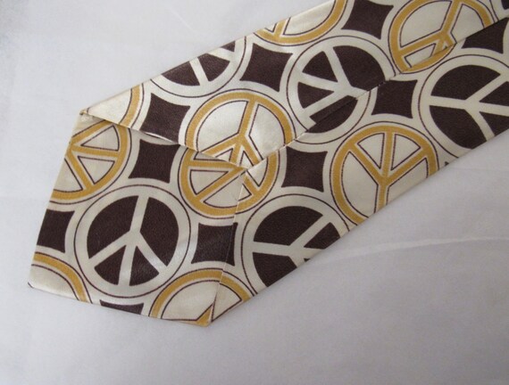 Vintage necktie, vintage tie, peace signs, 1960s … - image 4