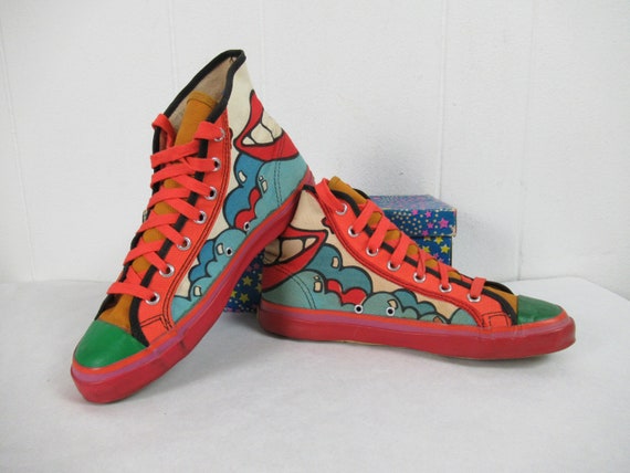 Vintage shoes, Peter Max shoes, hi top shoes, Pete