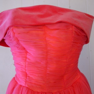 50er Jahre Kleider, Vintage 1950er Jahre, rosa, Prinzessinkleid Abschlussballkleid, Kleid, extra klein Bild 1