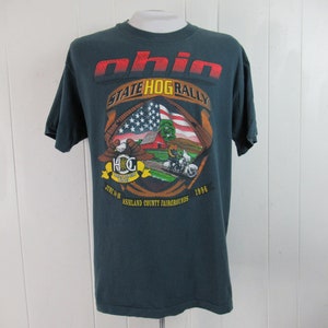 Vintage t shirt, motorcycle t shirt, Ashland Ohio, Harley owners Group, vintage clothing, size large