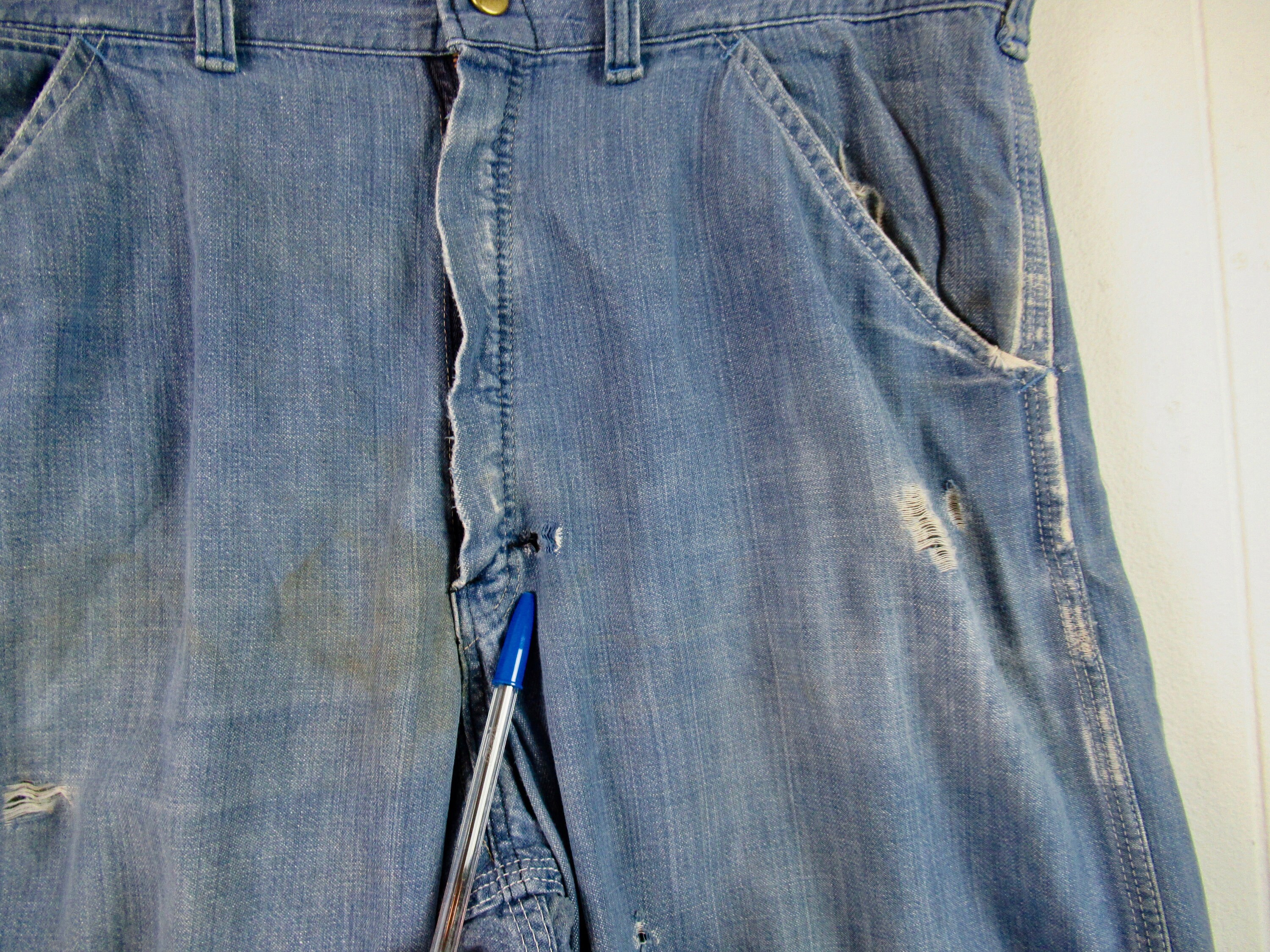 karba berufskleidung 1950年代。 33” Waist, Vintage 1950s Powerhouse Carpenter Jeans