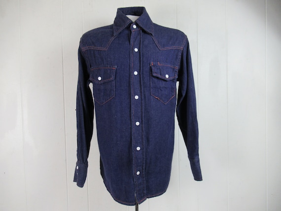 Vintage shirt, denim shirt, 1960s shirt, work shir
