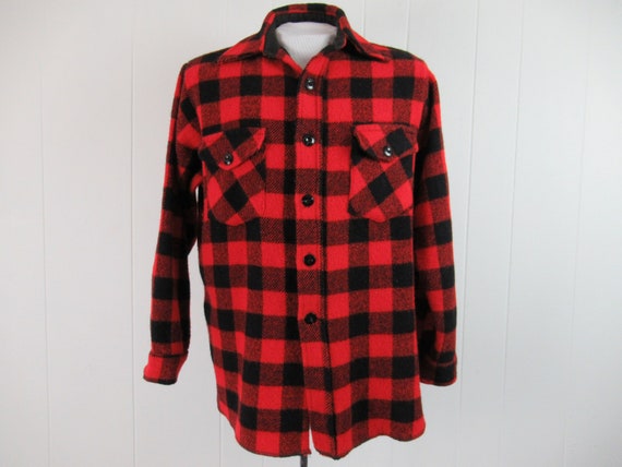 Vintage shirt, 1960s shirt, buffalo plaid shirt, p