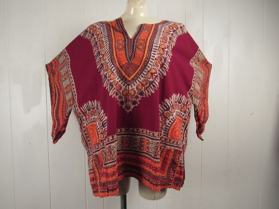 Vintage shirt, XL, Danshiki shirt, batwing shirt,