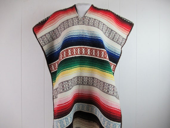 Vintage poncho, Mexican poncho, Mexican rug poncho