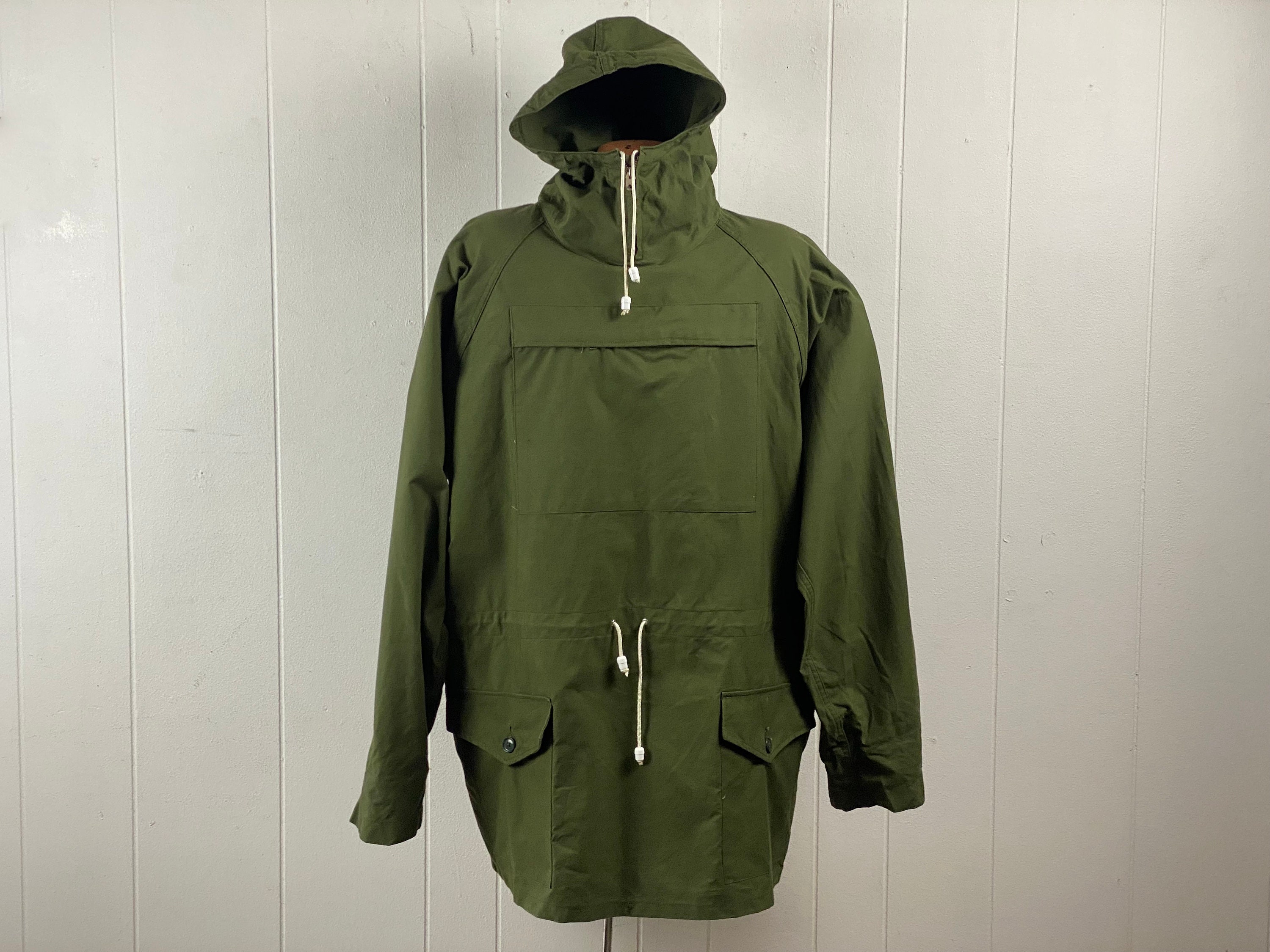 Vintage Parka, Size XL, Military Parka, Green Windproof Smock