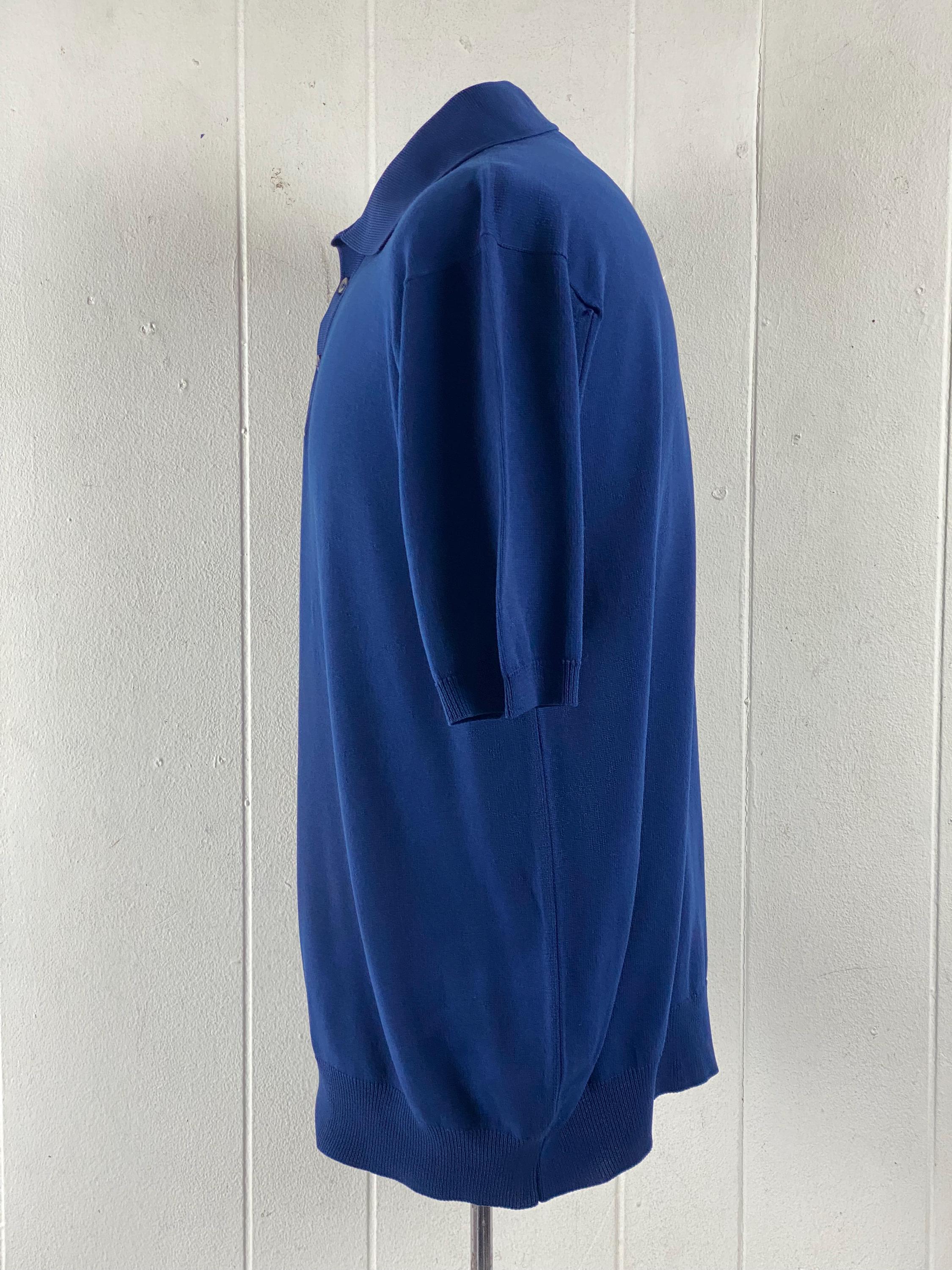 60s70s USA PURITAN バンロンポロシャツ L ブルー aw180 Vintage Shirt, Size Large, Ban Lon Shirt, Blue Shirt, 1960s Shirt