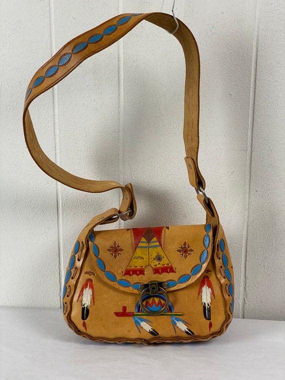 Vintage purse, hippie purse, 1970s purse, Indian … - image 2