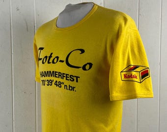 Vintage t shirt, size medium, 1970s t shirt, Foto-Co t shirt, Hammerfest t shirt, Norway t shirt, Kodak camera t shirt, vintage clothing