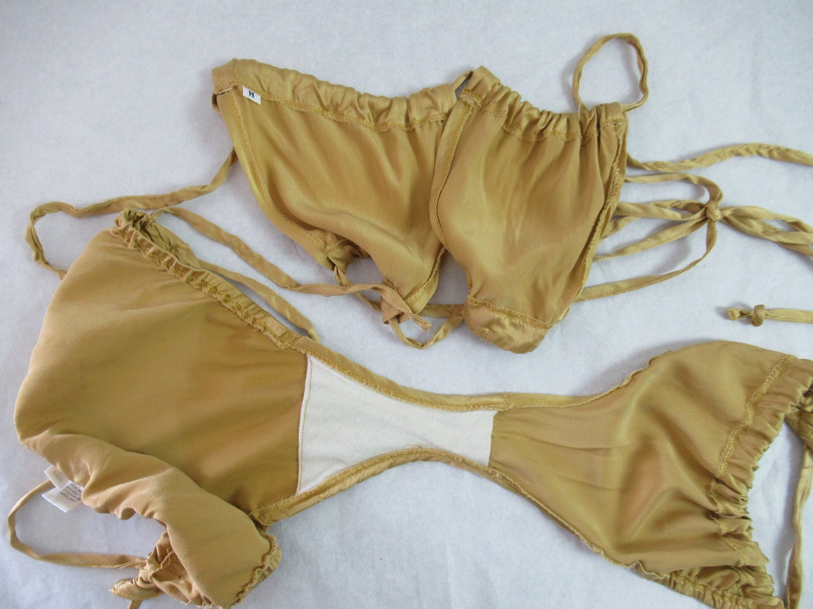 Vintage Bikini 1980s Bikini Spaghetti String Bikini Silk - Etsy