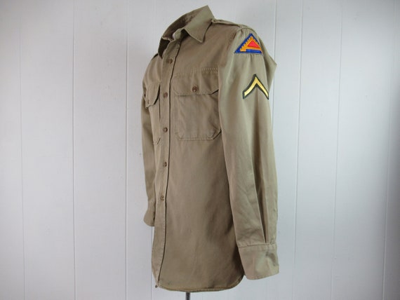 Vintage shirt, 1940s shirt, military shirt, Army … - image 1