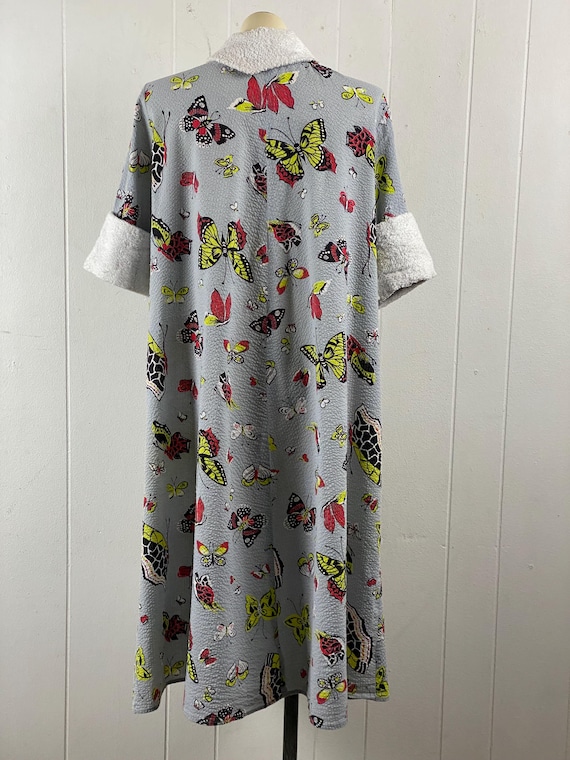 Vintage robe, size large, 1950s robe, butterfly r… - image 6