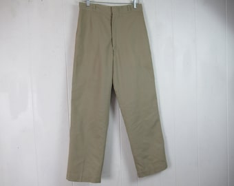 1960s US Army Military Cotton Twill Khaki Work Pants | Vintage